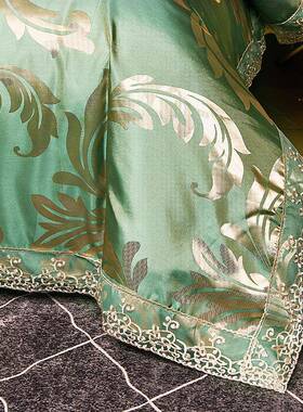 欧式贡提花件套三件套1.m2thdsj679.0m床婚庆蕾丝花边被套8单双四