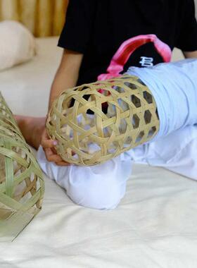 夫竹人抱竹夹膝抱节君作竹编枕头纯手工制成人儿童夏日纳KWF凉海