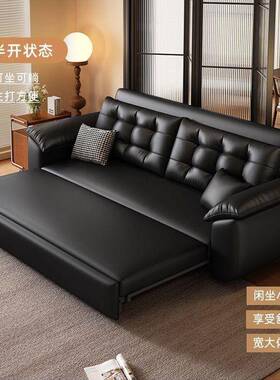 多功能单沙发床小户型抓两用XHQ客厅猫双人物可叠新折款一体皮储