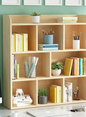 实木桌桌面书架办公上式架多层置物立学生书桌分层80587收纳架小