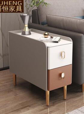 轻奢岩板边沙边柜侧柜客厅发边小户型几实木边桌小桌子迷你93174