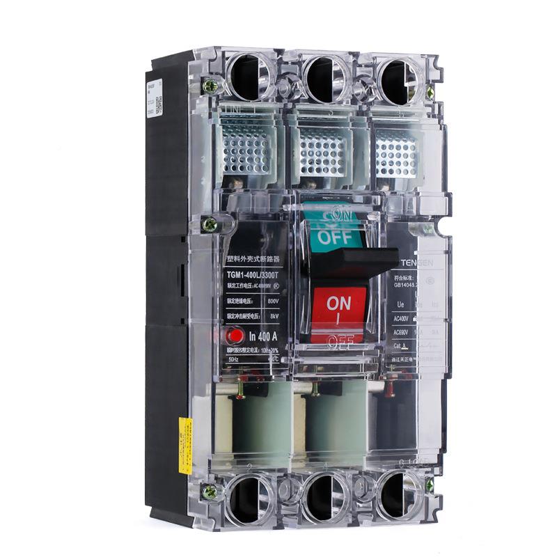 工天正TM1-400L/00T00A塑G壳断路器地空WAG气开关透明外壳4三相P