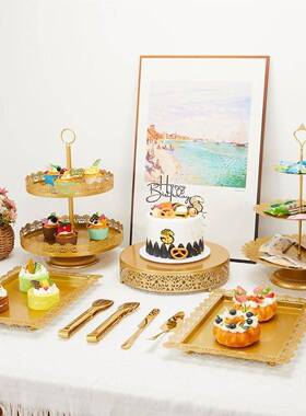 婚礼甜品台蛋摆件欧蛋糕架婚庆式道具蕾丝糕DWQ盘艺点心架铁套装