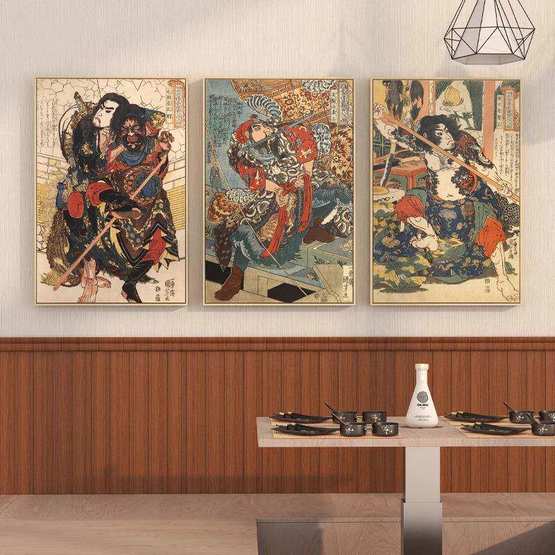 歌关川芳XRT国水浒日式风日格玄客厅装饰画餐厅挂画料店居酒屋壁