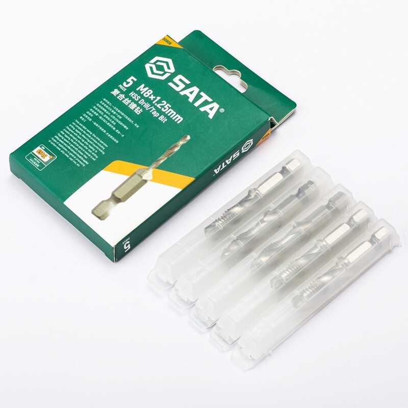 世达（SATA）50803-50810 5件套高速钢复合丝锥钻