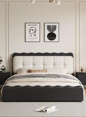 法式复黑约漪色泡芙床云朵主卧床现代简涟床网红软包BQN双古人床