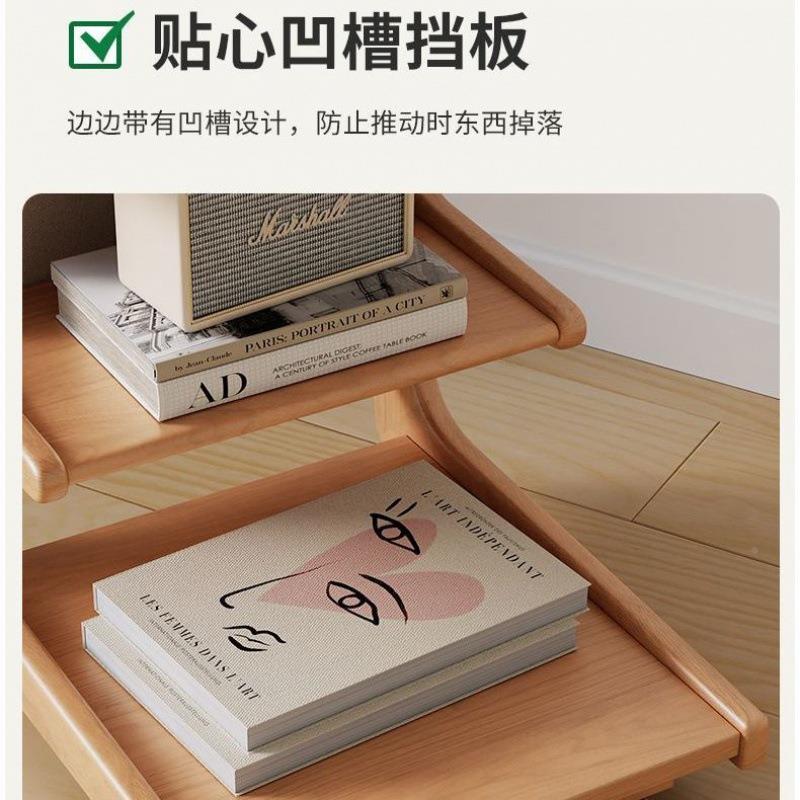 实沙发边可木移动几带轮毂侧STG边柜床头置物架可板放平多功能书