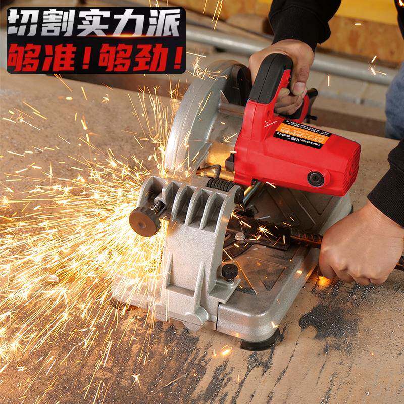 型材切机22迷0V便小AUU型家用你台式木钢材铝合金属割携式砂轮轨
