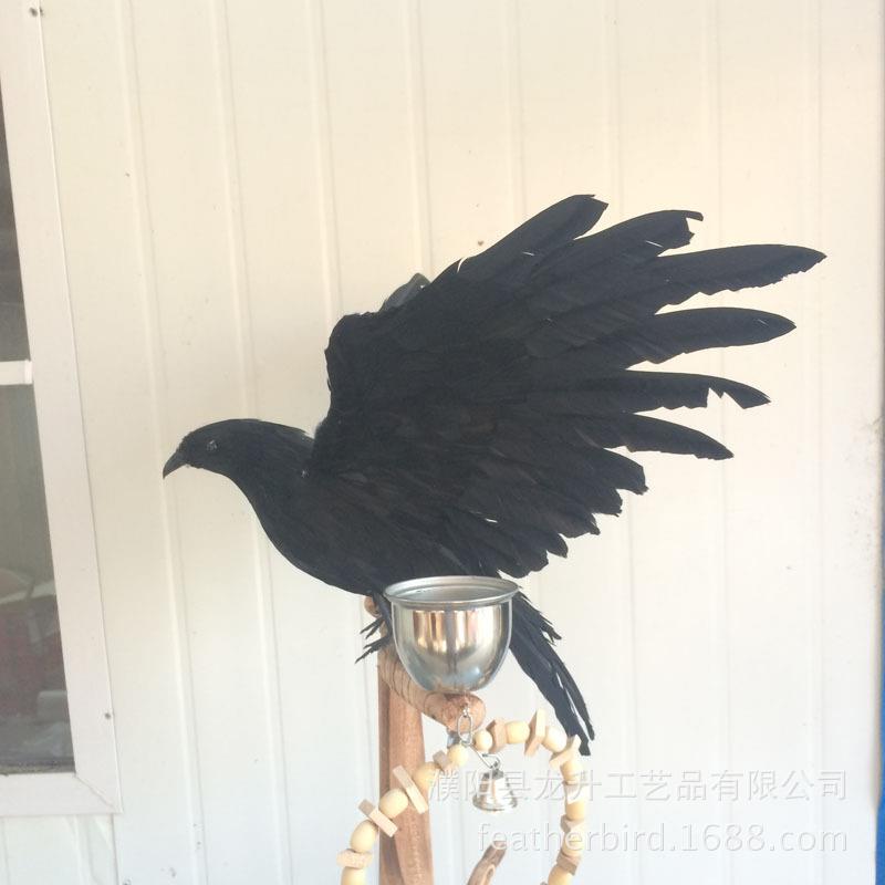 乌鸦模羽毛鸟型乌鸦仿真乌鸦鬼乌UXI鸦道具饰万圣节节装派对