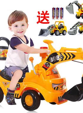 新款儿童电男动挖掘机孩乐玩具车挖土58813机可坐骑大号音学步工