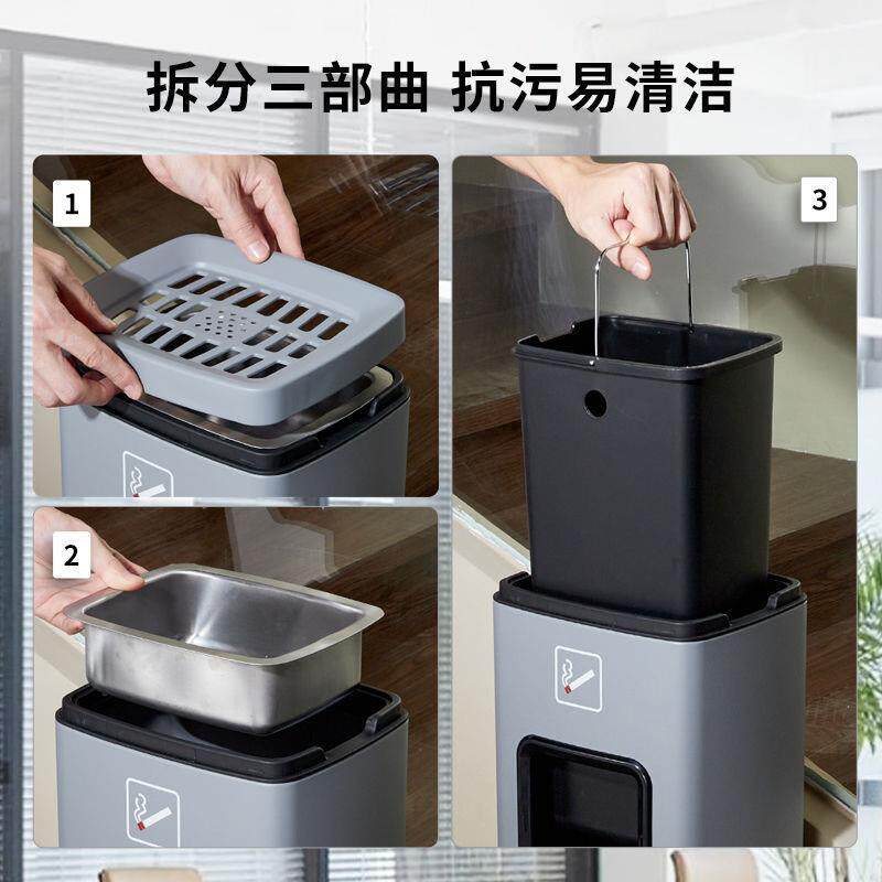 柱商场不锈钢烟灰商用缸圆形烟灰走廊吸区落烟地78960灭烟缸烟灰