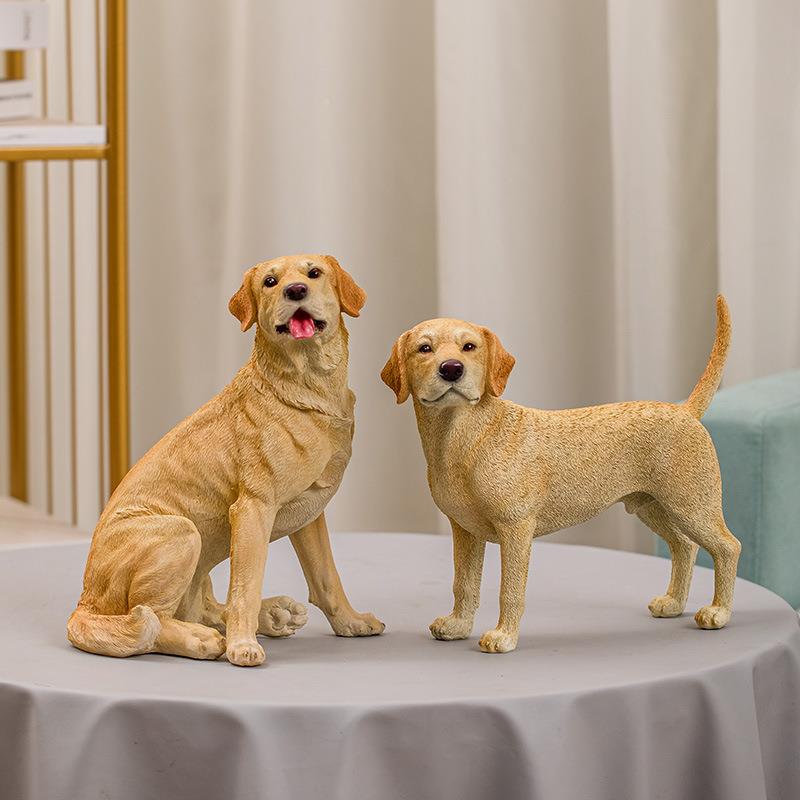 家居客厅FDL装饰狗品电视柜玄关设摆仿真狗摆件拉拉多模型假布狗