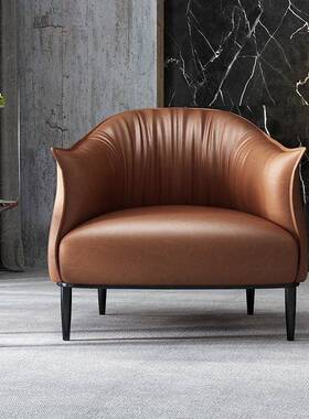 轻奢沙发客休闲单人沙发厅简约现代办公洽谈椅卧椅室人86895阳台