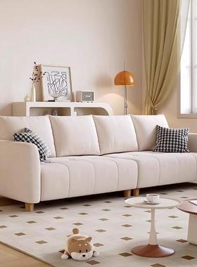 奶沙油风小型沙发小户客厅布艺发出租屋现复代ZRK式公寓直排懒人