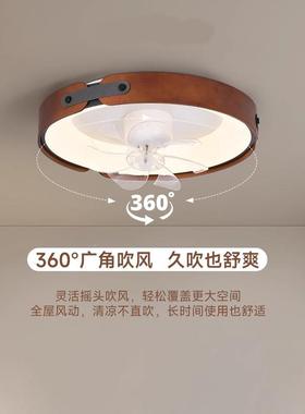 中古风客厅吊摇头风扇灯2EST式02新款大厅扇灯美式餐厅灯法卧室5