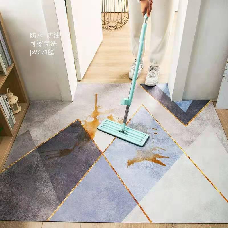 PVC入户地毯进门门口地垫家用现代轻奢门垫防水可擦免洗皮赵之孙