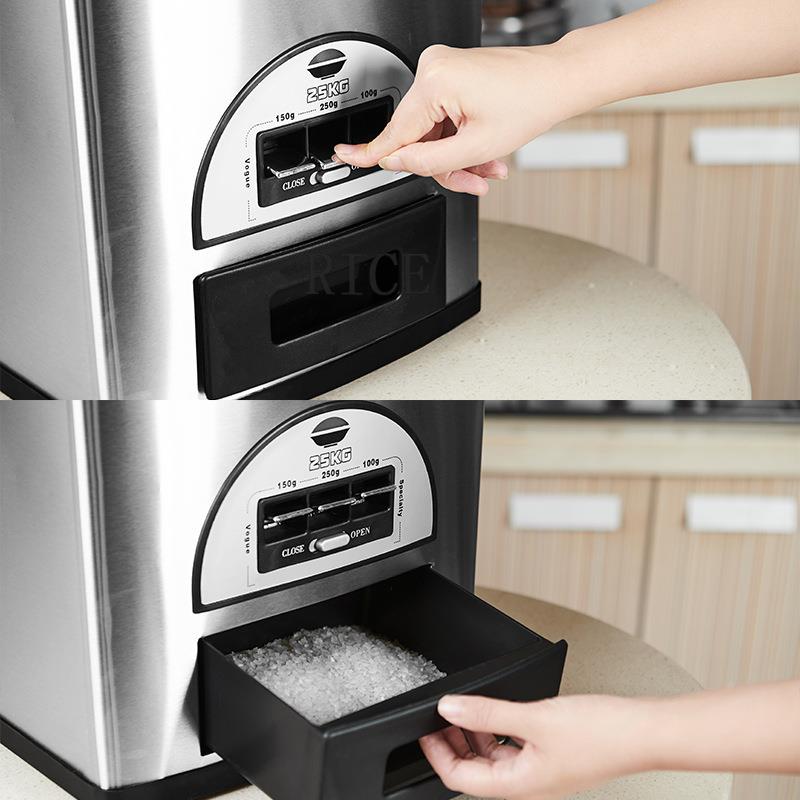 智虫能斤米桶计量储QHj7n3QS用米箱家斤斤防防潮装密封缸不锈钢