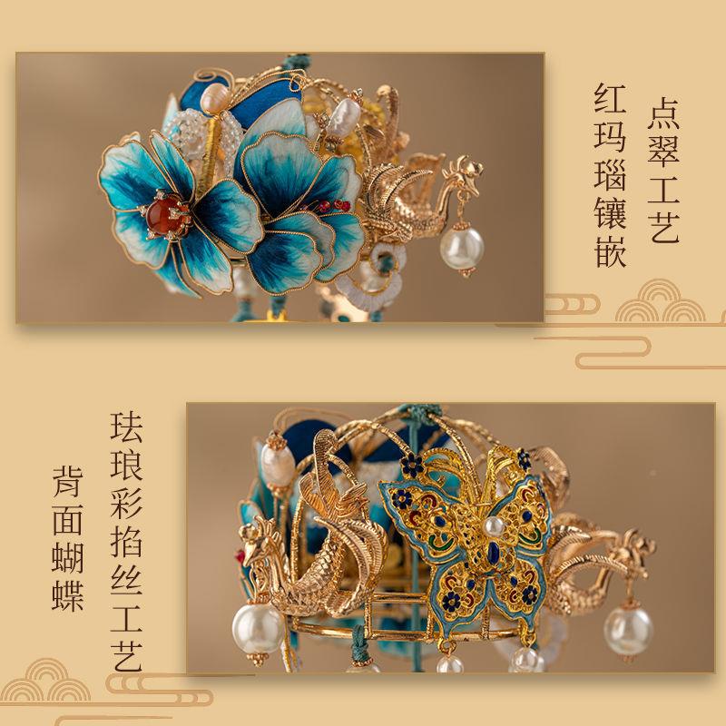 遗PDD10227吊绒花凤冠霞帔国风汽车挂感女士件车内饰车载装饰非品