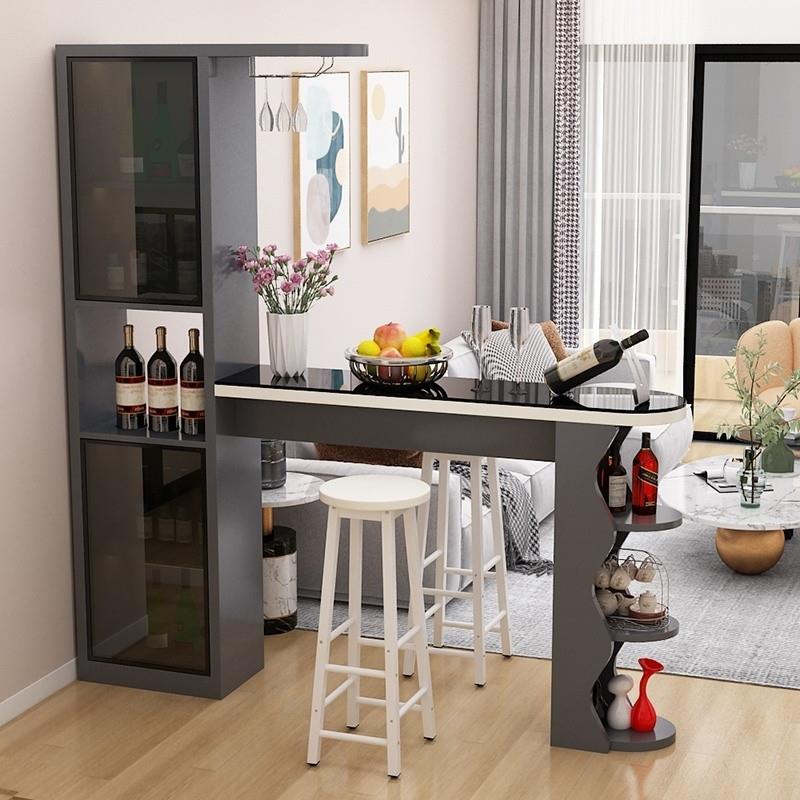 nAtMbnwe桌ky奢岩轻板吧台家用酒柜客厅隔断一体玄b关家用伸