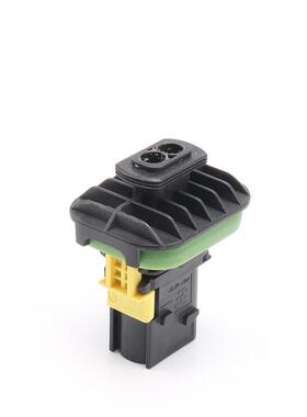 2孔防水线束大黑色1-17连03插841KIF-1新能源线束头防孔水接器端