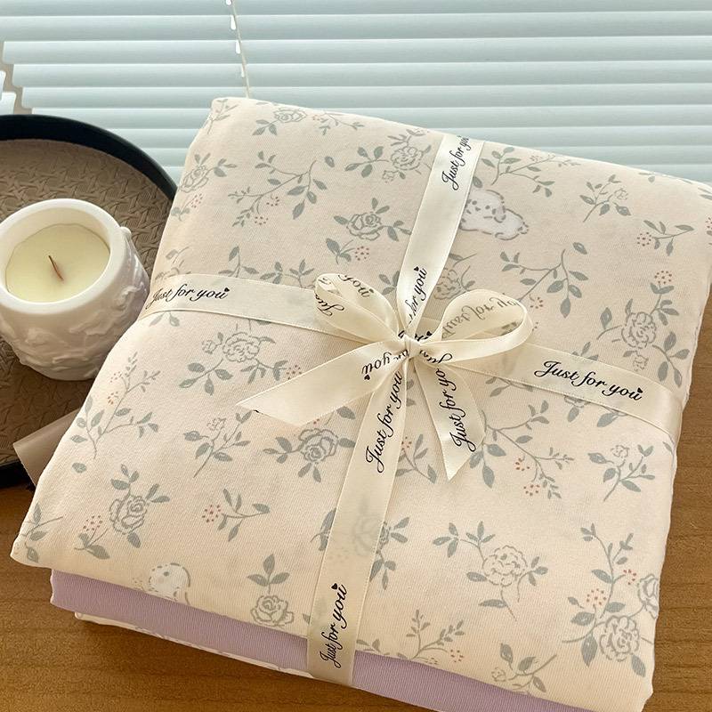 A类母婴级升级水洗棉双层纱四件套单人学生宿舍三件套2025被套罩4