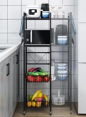 整厨房理置物架HAU可伸层缩双微波炉烤箱架台面物收纳储架