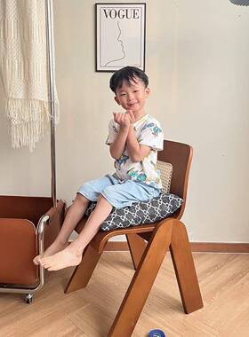 中C法古式轻奢复古藤编小户型家用背藤椅实木靠室82348餐椅办公卧