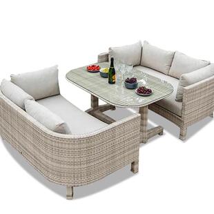 户外休发组合花园露台藤椅庭45316院阳台双人沙发藤编闲露天沙藤