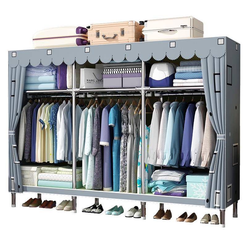 2760简收纳柜家用衣免安装折叠易布柜钢架加厚加粗布艺衣橱