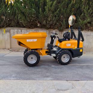 建筑工型地翻车厂家小型692四轮车自装自卸HT130座驾式工斗程翻斗