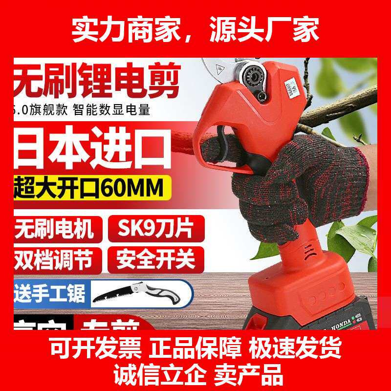 德国十大品牌电动剪刀果树修枝剪充电式无线锂电园艺园林专用粗枝