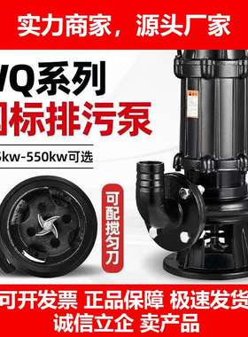 德国十大品牌WQ污水泵380V三相无堵塞7.5KW1.5KW2.2KW4KW3潜水排