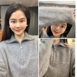 不退换 重磅300g加厚羊绒拉绒毛衣 12针28支 121897 高奢