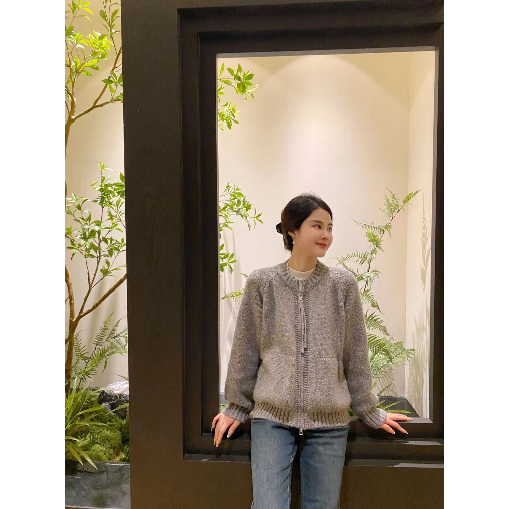 姗姗自留 羊毛混纺 双拉链外穿针织外套【清仓不退换】5239 1111