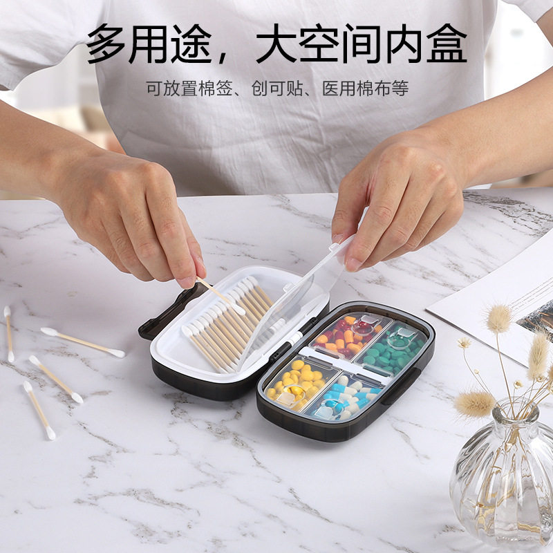 便携式一周七天8格密封分装药盒图片