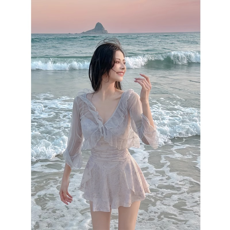 绝美连体女士泳衣女2025新款遮肚显瘦保守微胖女孩遮肉泡温泉泳衣