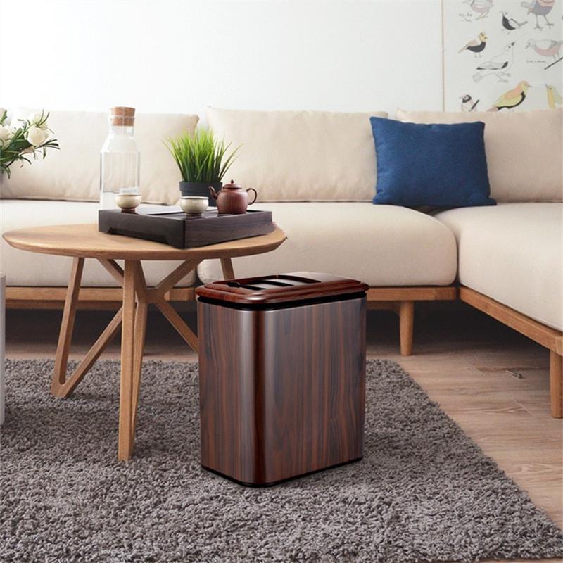 ^缩新中式感应垃圾桶智T能家F96798用夹缝窄厕所卫生间厅卧室自动