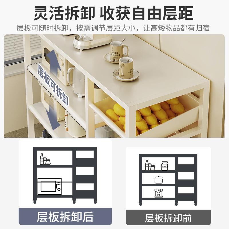 厨房蔬菜篮子置物架落地多层货架多功能微波炉收纳架烤箱储物架子