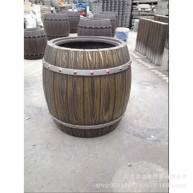 林景观院仿木桶园盆模具水泥制品欧庭式建IIY筑装花饰塑料建材模