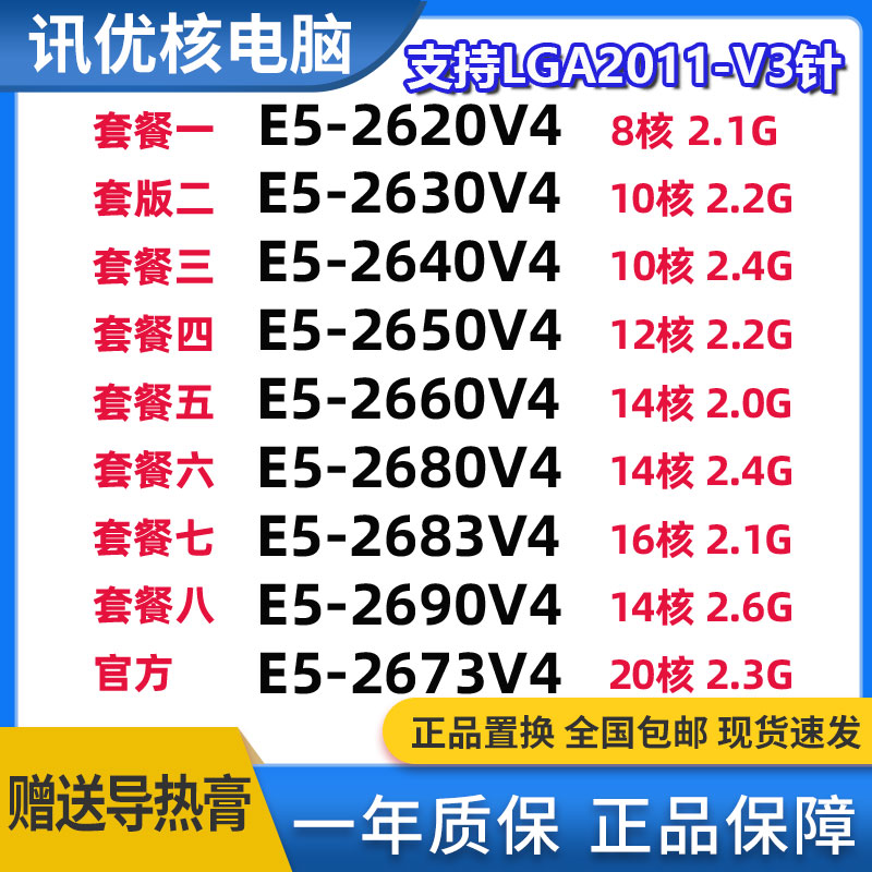 thumbnail for E5-2620 2630V4 2640 2650 2660 2680 2683 2690 2695 96 V2V3 V4