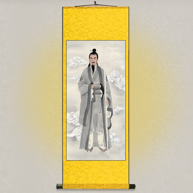 风水祖师杨筠松杨公画像 人物画客厅书房挂画佛堂供奉丝绸卷轴画