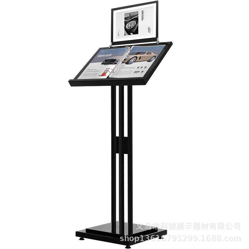 餐厅门口立式翻页菜谱菜单展示架售楼部活页资料公示架引导牌