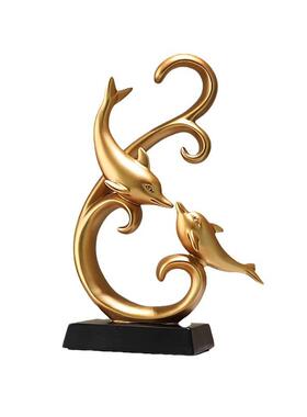 北欧创意海豚酒柜摆件高级感客厅电视柜装饰品玄关摆设动物工艺品