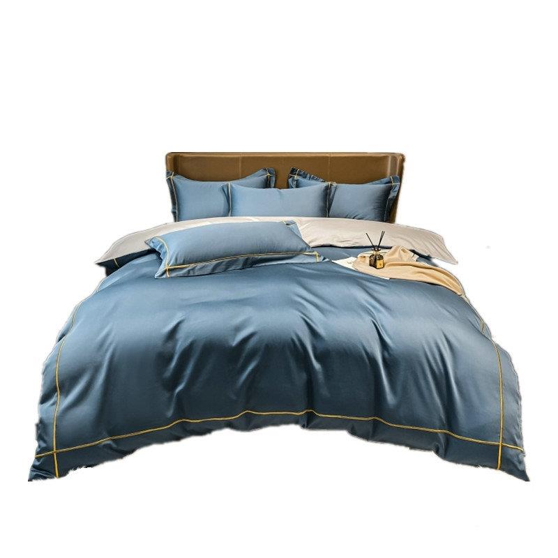 6套0支色全棉缎贡长绒棉纯色四件纯棉简约拼被crm-06套酒店床上用