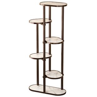 现代轻奢花架子落地式阳台客厅多层实木置物架室内简约植物摆放架