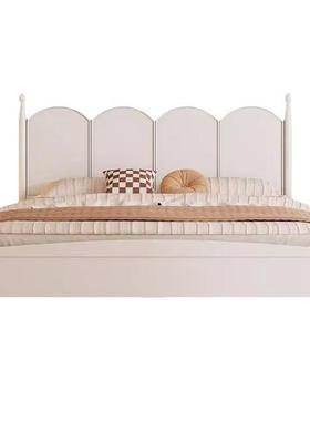 法式实木床白色奶油风现代简约公主床1.8M主卧室床双人床复古美式