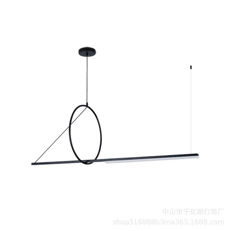 餐厅灯吊极灯轻奢餐灯长条残体具现代简约饭厅桌吧台北意欧简长条