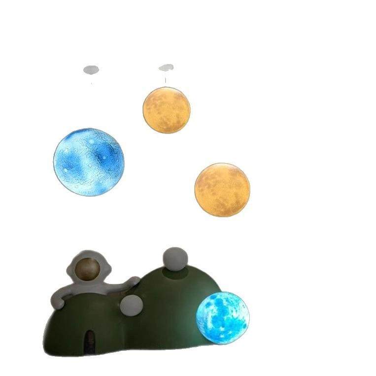 月球灯餐厅球形星球灯店铺吧台氛围圆球灯服装店橱窗创意月亮吊灯,家装灯饰光源,智能吊灯,淘宝优惠券,粉丝福利购,淘宝优惠卷