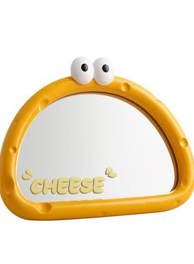 贝汉美可爱卡通创意面镜卧室桌面家用情人节送对象可立台式梳妆镜