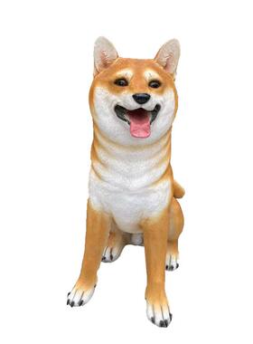 户外庭院装饰动物雕塑柴犬模型门口看门狗落地摆设仿真秋田犬摆件